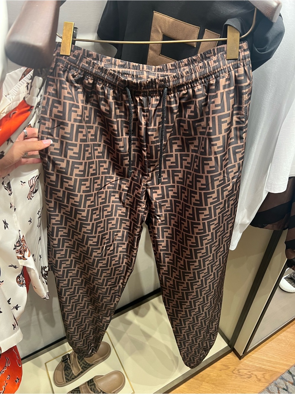 Fendi Brown & Black FF Logo Joggers